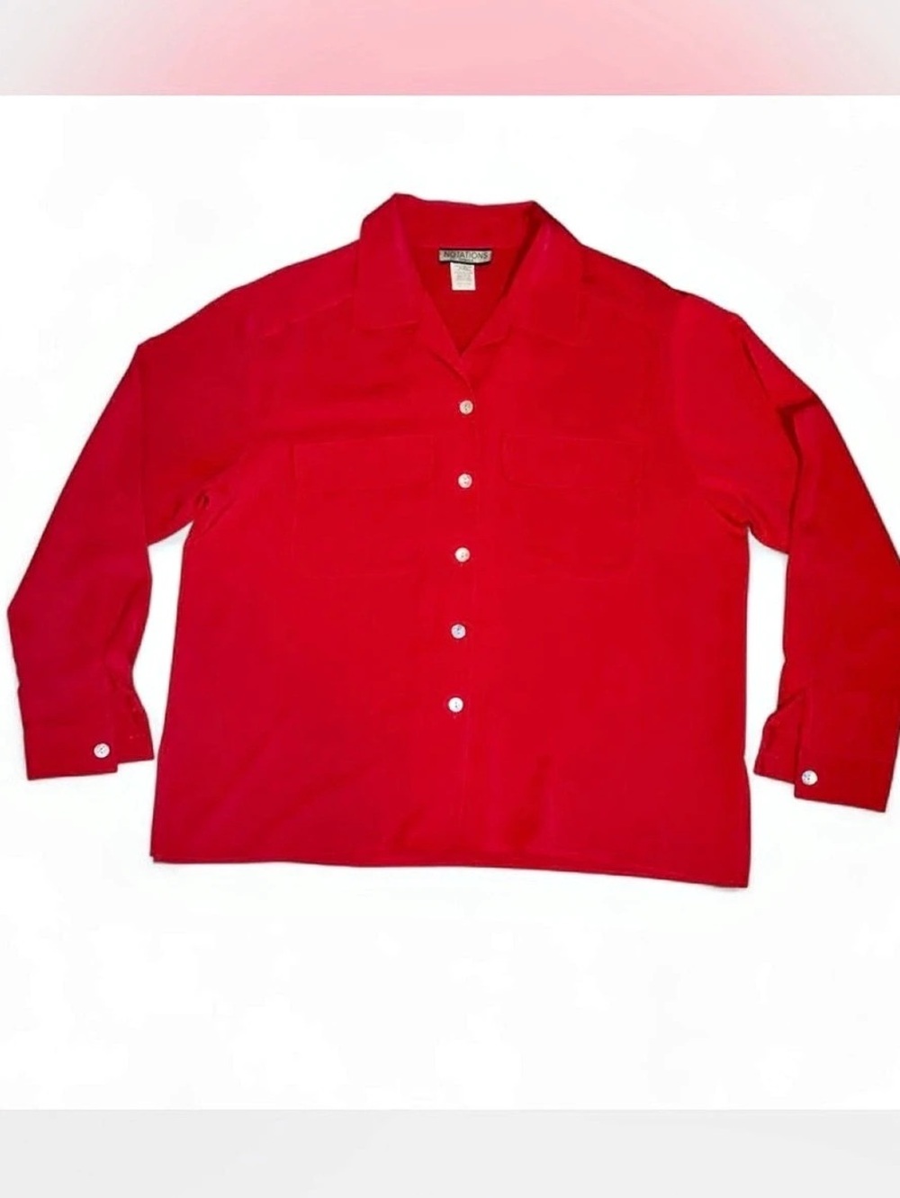 Notations Button Down Shirt in Red Size 16W